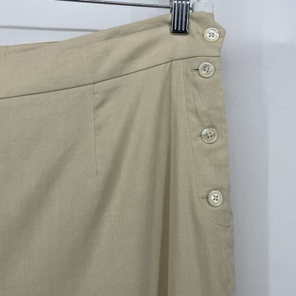 LAUREN Ralph Lauren Size 14 Wide Leg Silk Blend Trouser Pants Cream 34 Waist - Picture 2 of 5